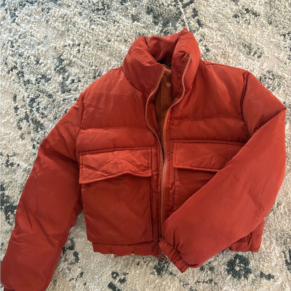 Rust Orange Puffer Jacket - image 1